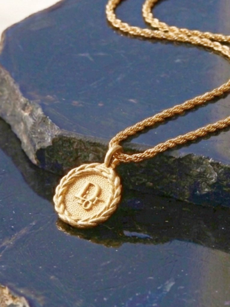 Rare Vintage Christian Dior Gold Medallion Necklace-Signed-Nwt Mint Condition